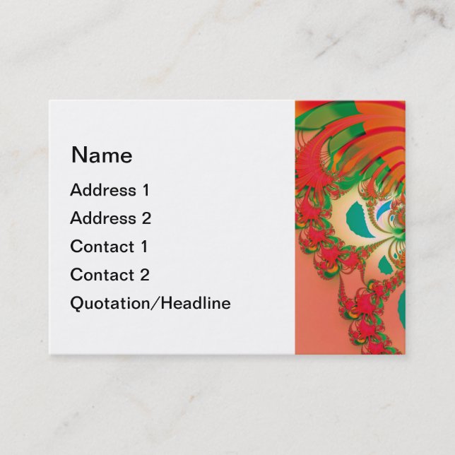 Red Owl Fractal Abstract Art Business Card (Front)
