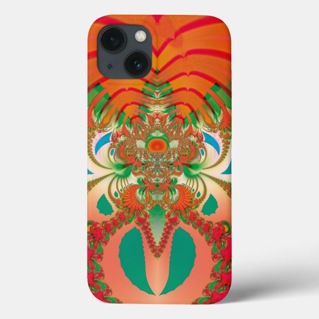 Red Owl Fractal Abstract Art Case-Mate iPhone Case (Back)
