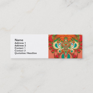 Red Owl Fractal Abstract Art Mini Business Card