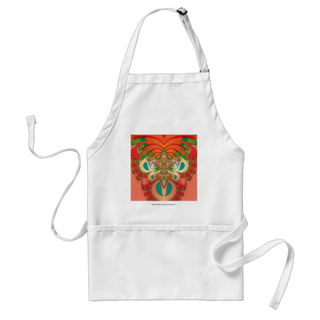 Red Owl Fractal Abstract Art Standard Apron (Front)