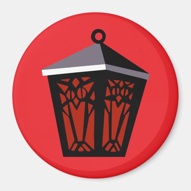 Red Owl Lantern Magnet (Front)