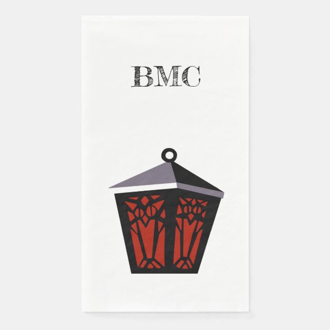 Red Owl Lantern Napkins (Front)
