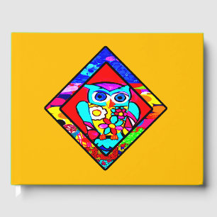 Red Owl Retro Diamond Guest Book