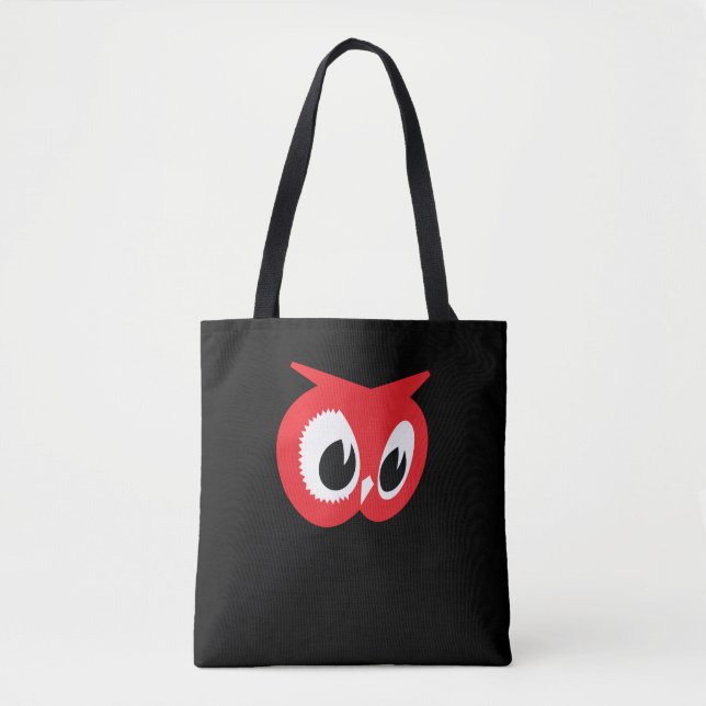 Red Owl Shoulder Tote Bag (Front)