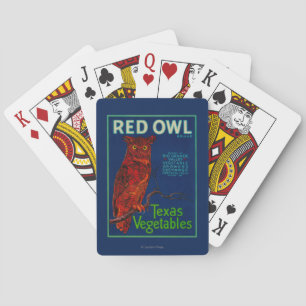 Red Owl Vegetable Label Playing Cards
