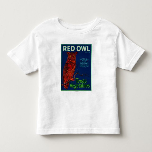 Red Owl Vegetable Label Toddler T-Shirt (Front)