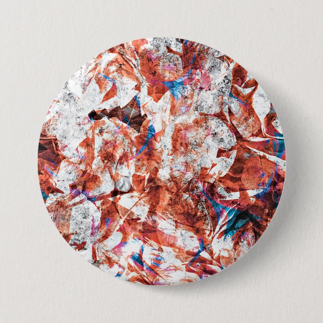 Red paint brush abstract modern digital art 7.5 cm round badge (Front)