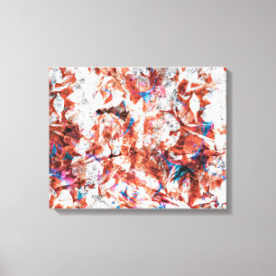 Red paint brush abstract modern digital art canvas print