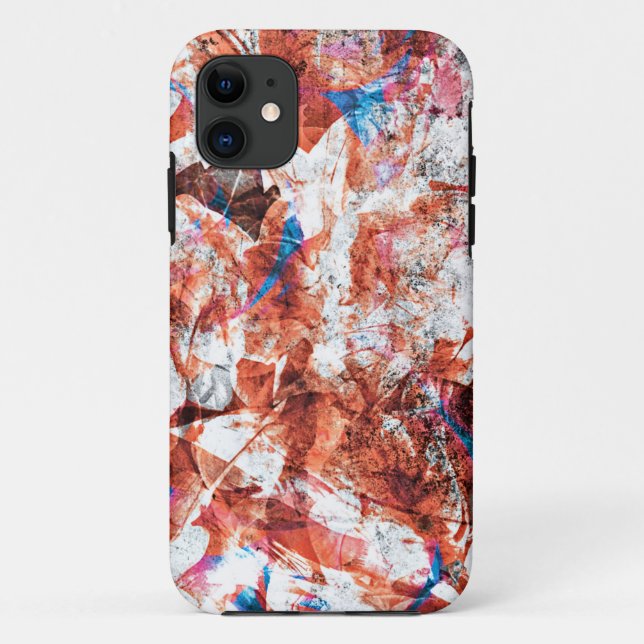 Red paint brush abstract modern digital art Case-Mate iPhone case (Back)
