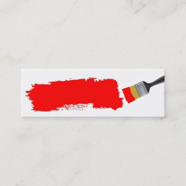 Red Paint Brush Business Card (Front)