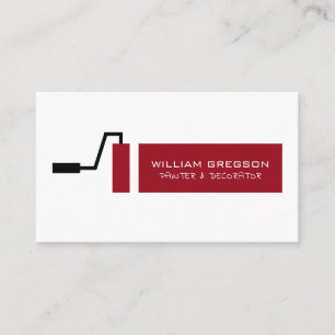 Red Paint Roller, Painter & Decorator Business Card