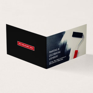 Red Paint Roller, Painter & Decorator Photo Business Card