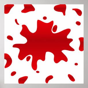 Red paint splash poster