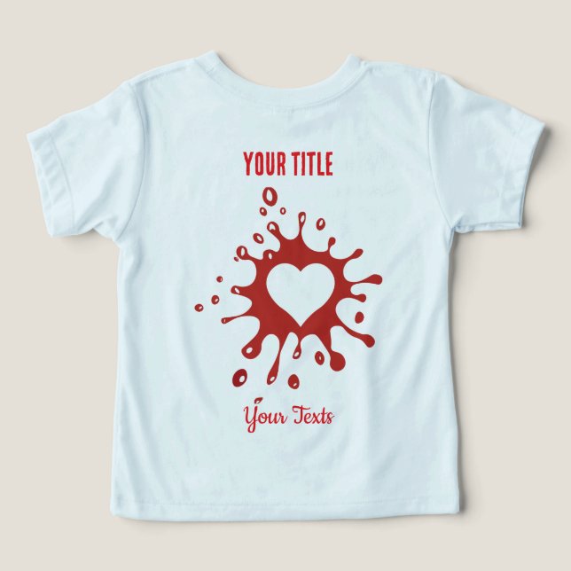 Red paint splash with a white heart shape (Design Back)