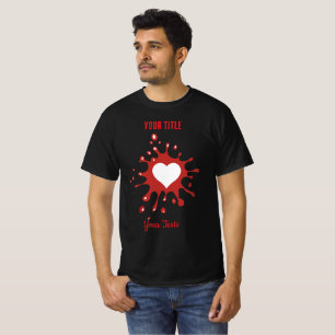 Red paint splash with a white heart shape T-Shirt