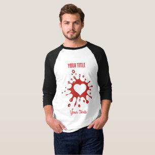 Red paint splash with a white heart shape T-Shirt