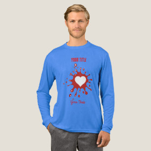 Red paint splash with a white heart shape Tri-Blend shirt
