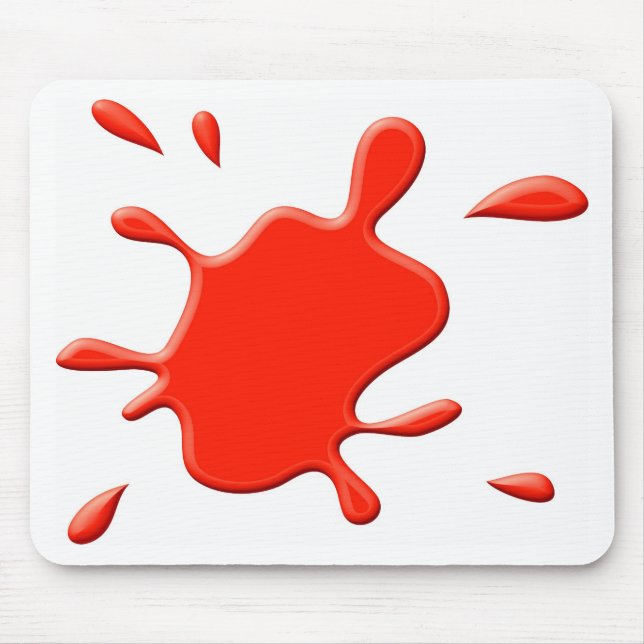 Red Paint Splodge Mouse Pad (Front)