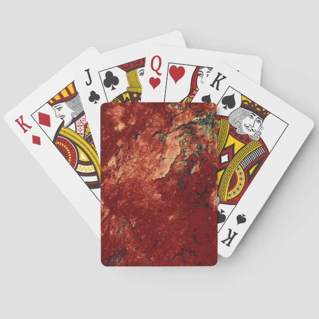 Red Painted Rock Playing Cards (Back)