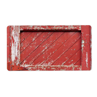 Red Painted Wooden Barn Door