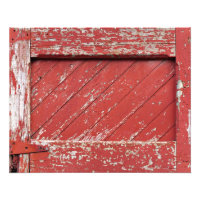 Red Painted Wooden Barn Door
