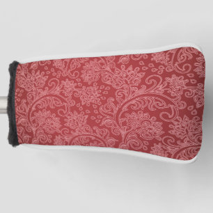 Red Paisley Damask Designer Floral Classic Golf Head Cover