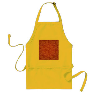 Red Paisley Damask Designer Floral Vintage Classic Standard Apron