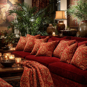 Red Paisley Designer Pillows - Customizable 