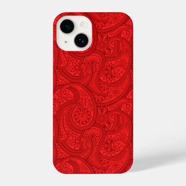 Red Paisley iPhone Case (Back)