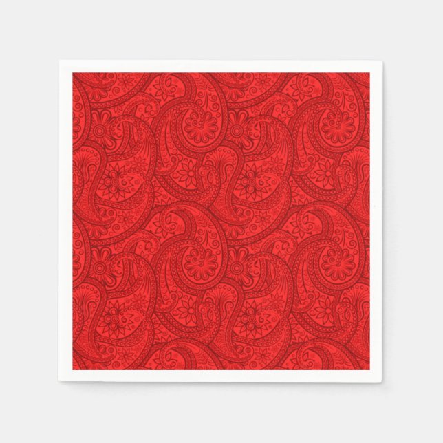 Red Paisley Napkin (Front)