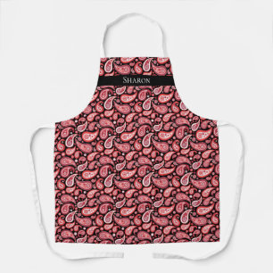 Red Paisley Personalised Apron
