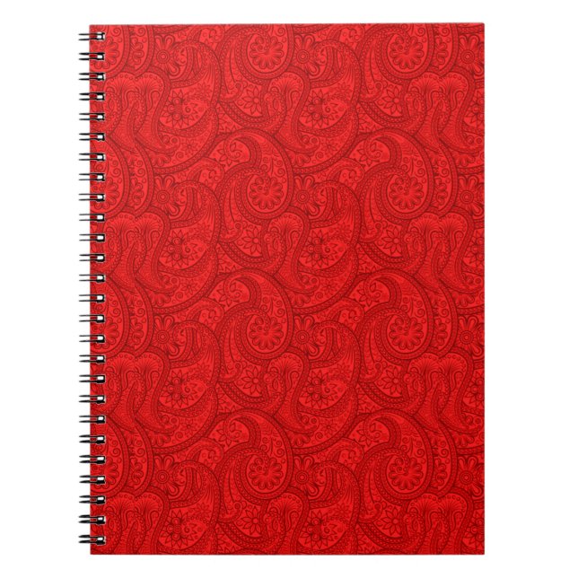 Red Paisley Spiral Notebook (Front)