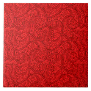Red Paisley Tile