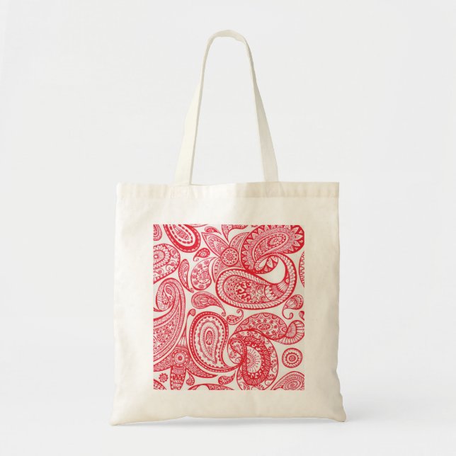 Red Paisley Tote Bag (Front)
