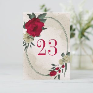 red pale yellow flowers geometric table number