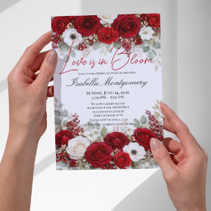 Red Palette Love Is in Bloom Bridal Shower Invitation