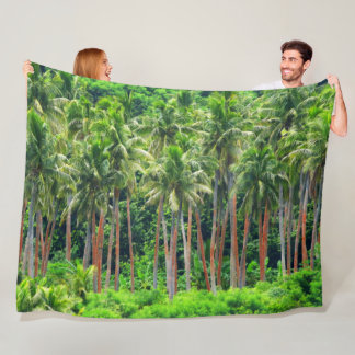RED PALM FLEECE BLANKET