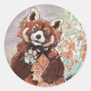 Red Panada Crystalline Vibes Art Classic Round Sticker