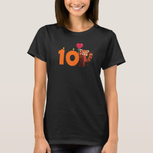 Red Panda 10th Birthday Fun Red Pandas Animal  Gra T-Shirt