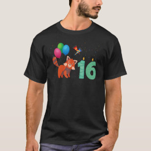Red Panda 16th Birthday Fun Red Pandas Animal Gr T-Shirt