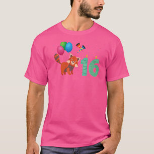 Red Panda 16th Birthday Fun Red Pandas Animal Gra T-Shirt