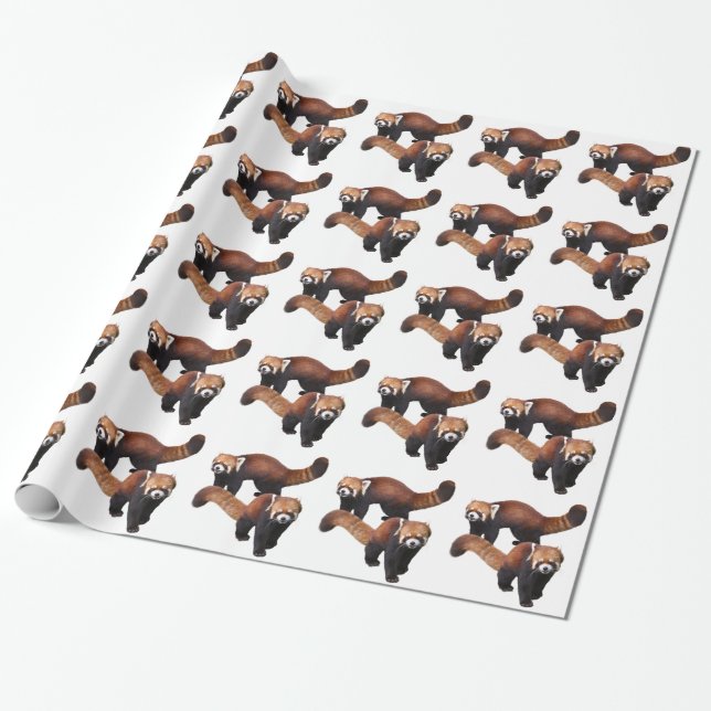 Red Panda 2 Excellent Products Wrapping Paper (Unrolled)