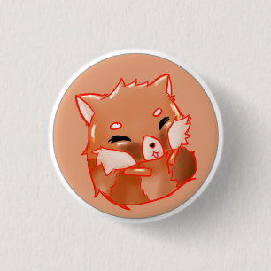 red panda 3 cm round badge