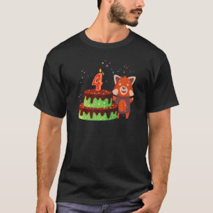 Red Panda 4th Birthday Red Pandas Animal Graphic T-Shirt