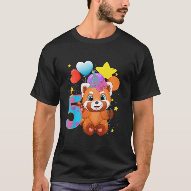 Red Panda 5Th I'M 5 Py T-Shirt (Front)