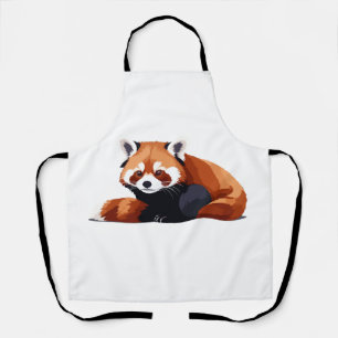Red Panda Adorable Cute Animal Sleeping Relaxing  Apron