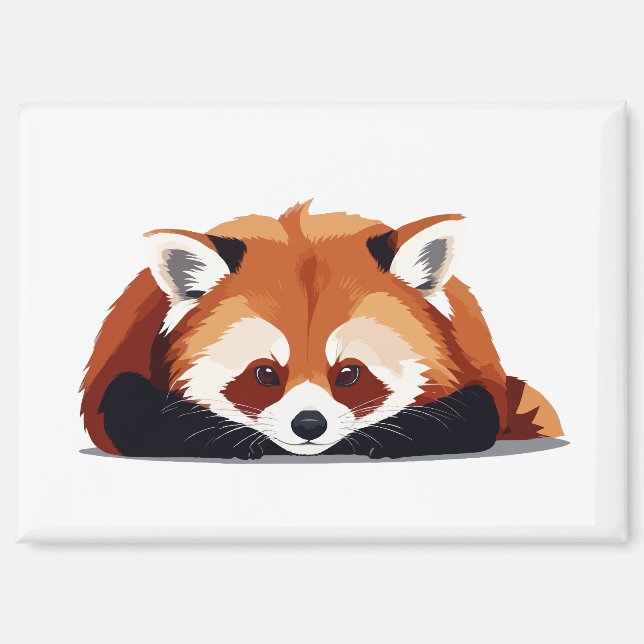 Red Panda Adorable Cute Animal Sleeping Relaxing  Magnet (Front)