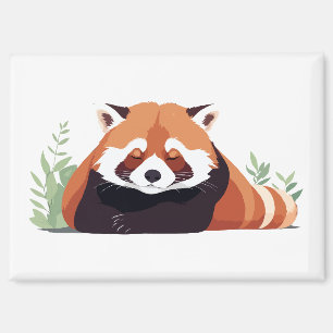 Red Panda Adorable Cute Animal Sleeping Relaxing  Magnet