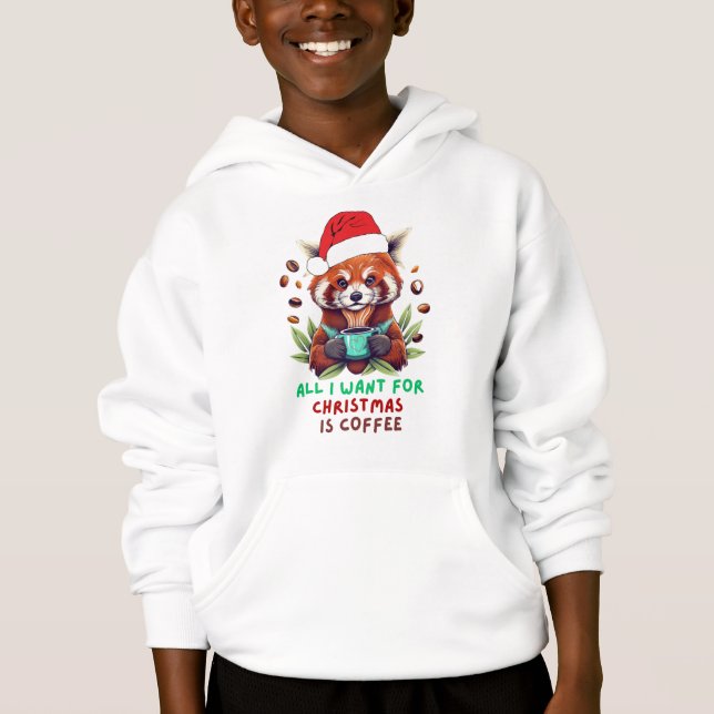 Red Panda All I Want for Christmas is Coffee (Front)