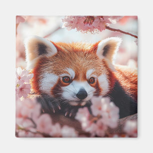 Red Panda Among Cherry Blossoms  Magnet